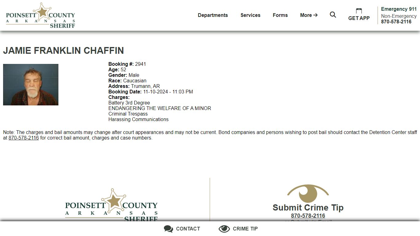 CHAFFIN, JAMIE - Roster | Poinsett County Sheriff AR