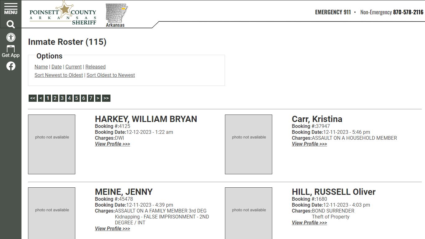 Inmate Roster (107) - Poinsett County Sheriff