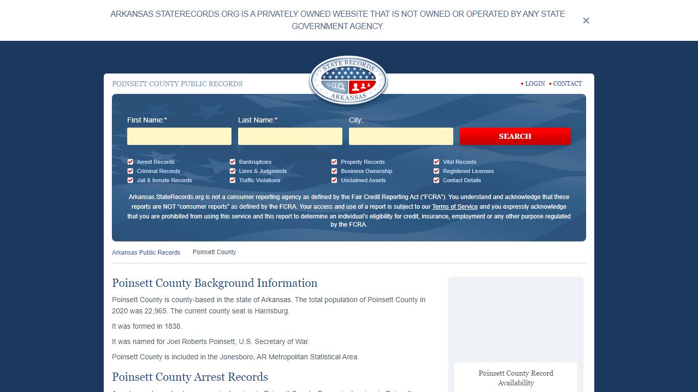 Poinsett County Arrest, Court, and Public Records | StateRecords.org